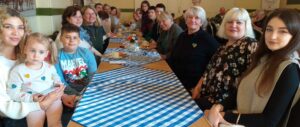 Viktoria Shkarupa (fourh from left) with the Ukrainian guests at the Brunch.